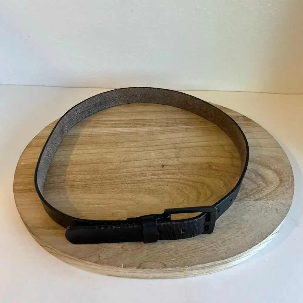 GAP Black Worn in Genuine Leather Utility Unisex Belt Size Large